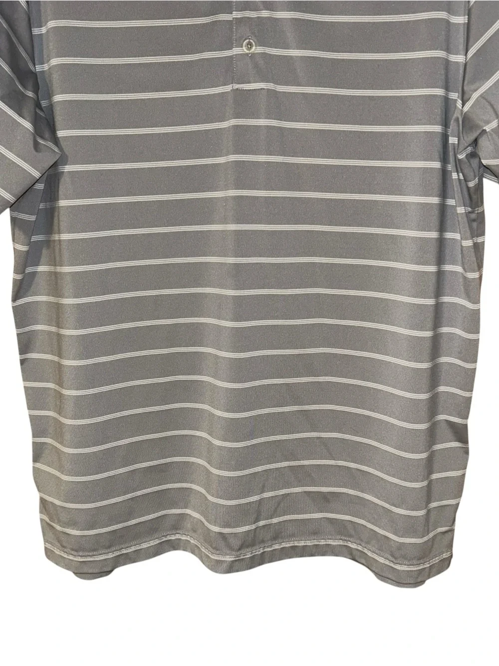 Adidas Puremotion Men’s‎ Gray Striped Golf Polo Shirt Large Performance Athletic